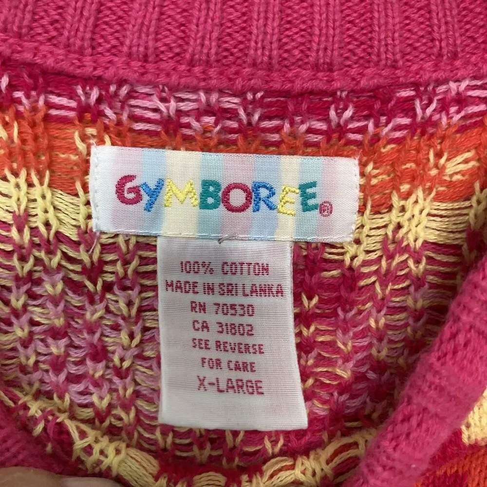 Gymboree Vintage St Moritz Line Colorful Floral Winter Sweater Girls Size XL
